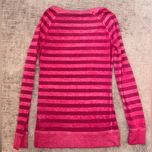 Maurices Pink Striped Scoop Neck Sweater | Lightweight Layering Knit | XS - Picture 8 of 10